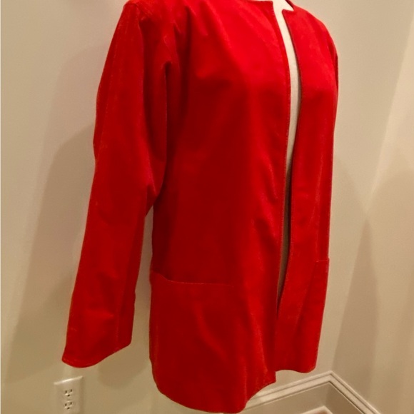 Count Romi Vintage Red Ultrasuede Lightweight Coat Duster 2 Pockets / Size 6 - Picture 10 of 14